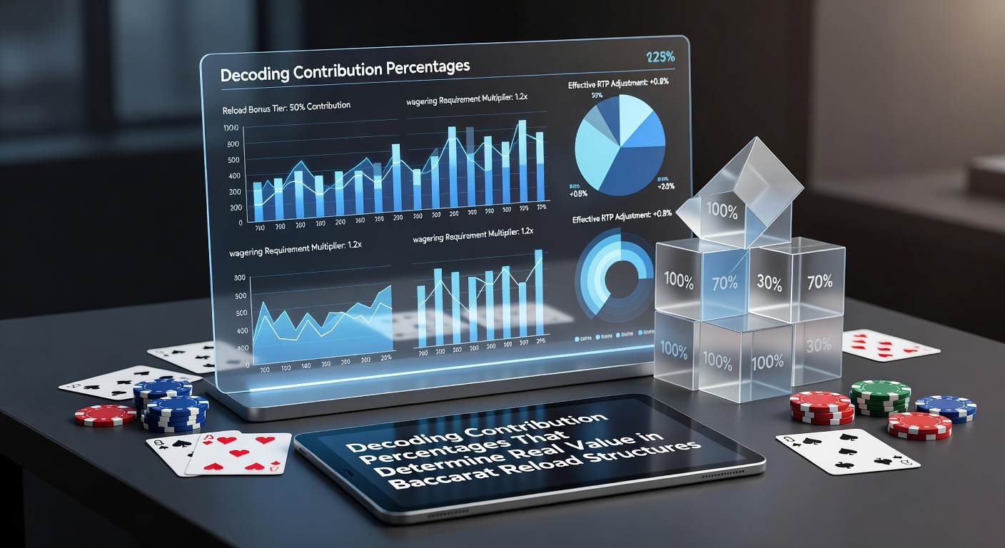 Baccarat table with bonus calculation overlays showing contribution percentages for different bet types
